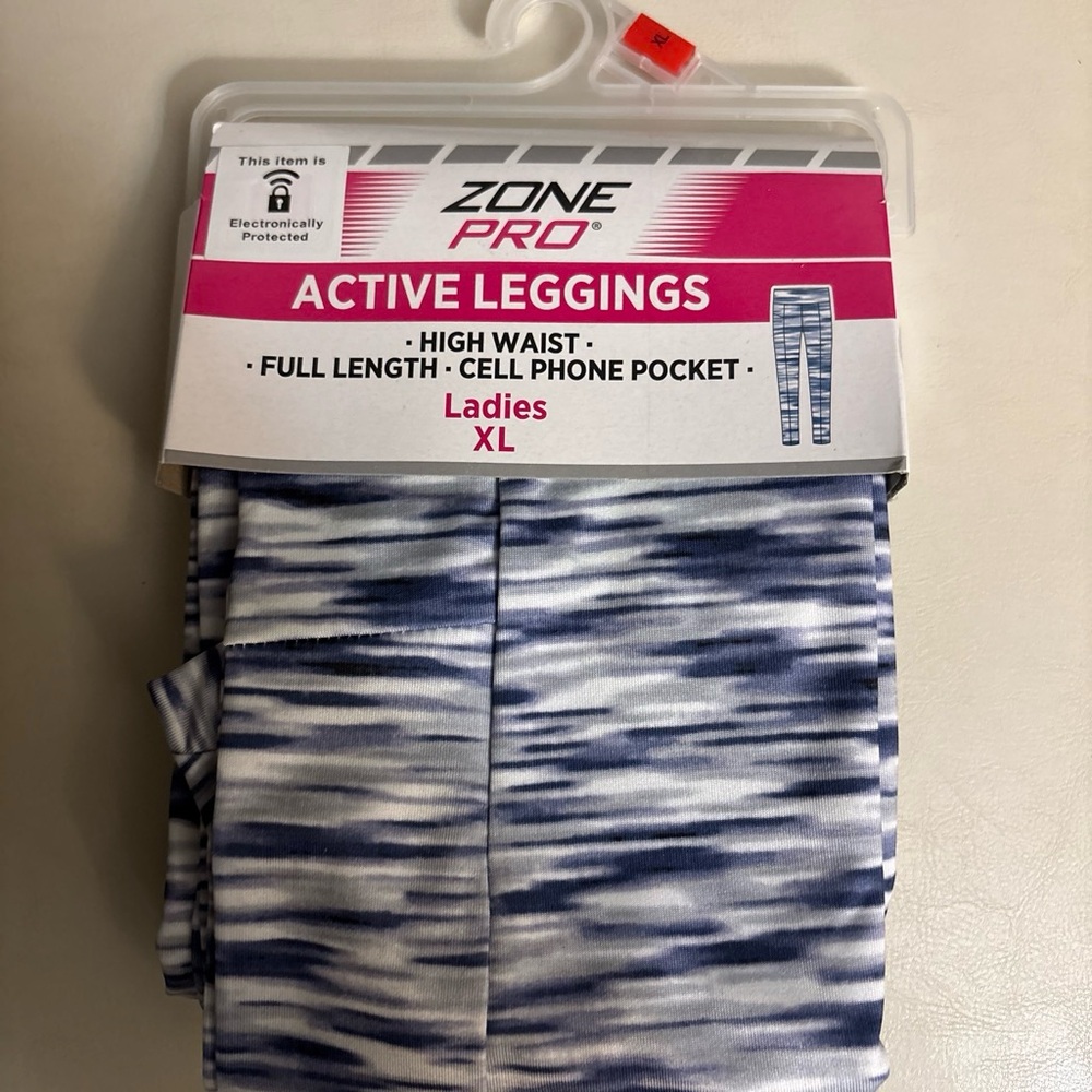 Zone Pro Blue and White Performance Leggings